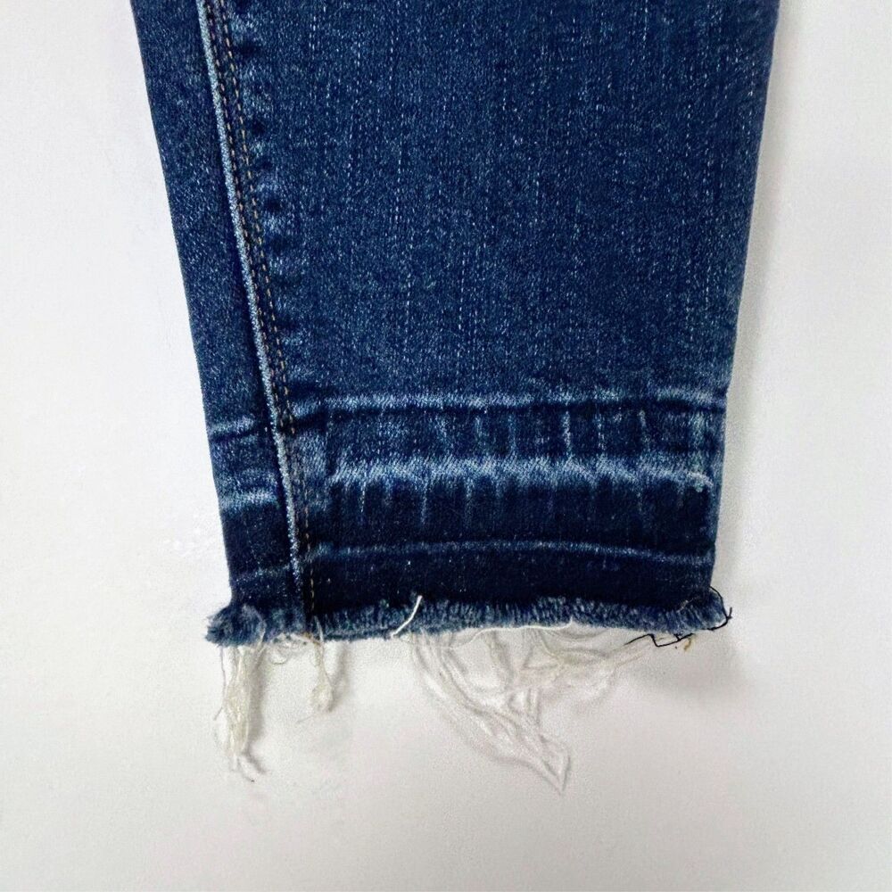 Spanx Skinny Jeans Stretch Denim Jeggings Blue Distressed Raw Hem Lift Pants M - Picture 7 of 16